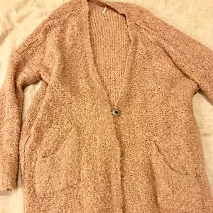 Freepeople Fuzzy Pink Oversized Sweater